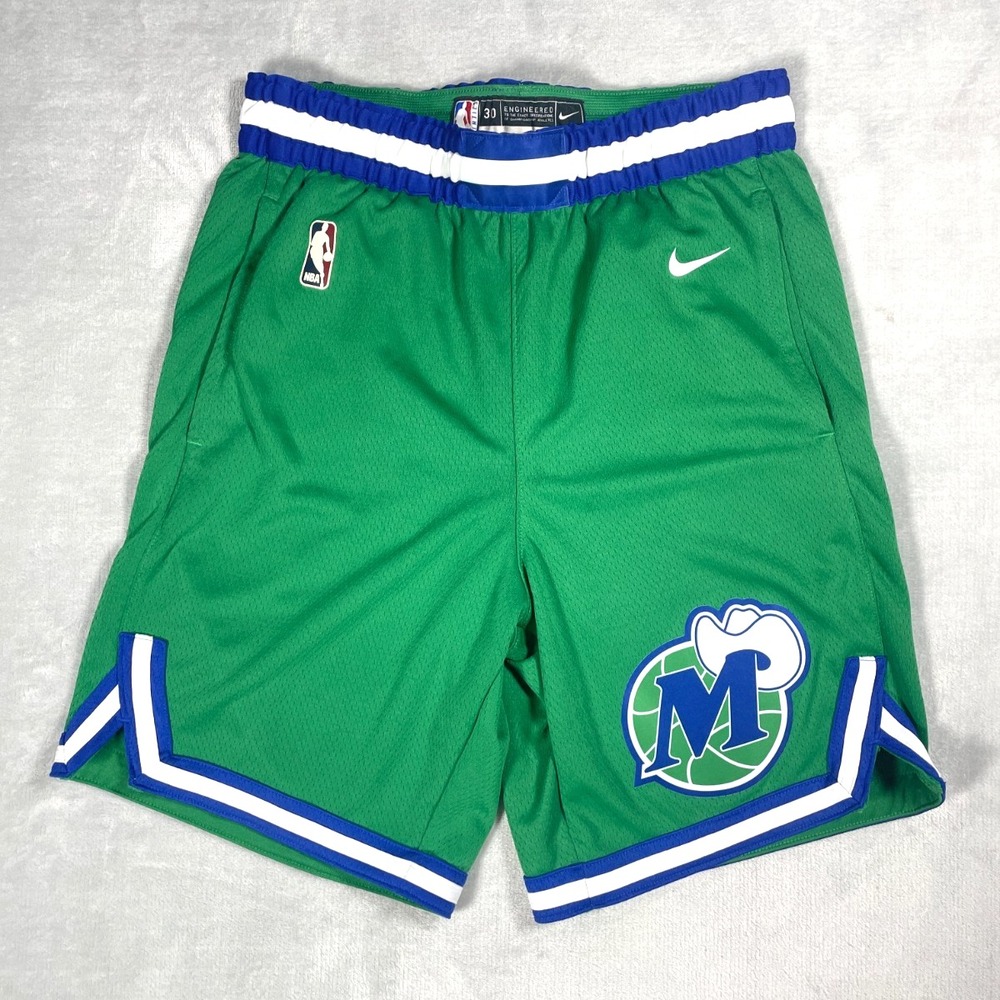 Dallas Mavericks Nike Hardwood Classics Swingman Shorts Men 30 Green NBA Dri-Fit
